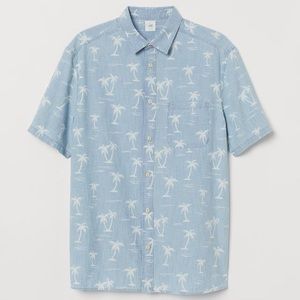 NWT H&M Palm Tree Print Shirt Size XL